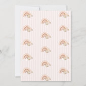 Waterverf Rainbow Boho Flowers Striped Birthday Kaart (Achterkant)