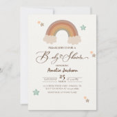 Waterverf Rainbow Boho Genderneutraal Baby shower Kaart (Voorkant)