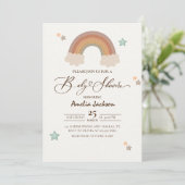 Waterverf Rainbow Boho Genderneutraal Baby shower Kaart (Staand voorkant)