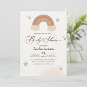Waterverf Rainbow Boho Genderneutraal Baby shower Kaart (Staand voorkant)