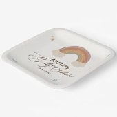 Waterverf Rainbow Boho Genderneutraal Baby shower Papieren Bordje (Gebogen)