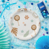 Waterverf Rainbow Boho Genderneutraal Baby shower Papieren Bordje (Feest)