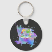Waterverf Rainbow Book Button Sleutelhanger (Voorkant)