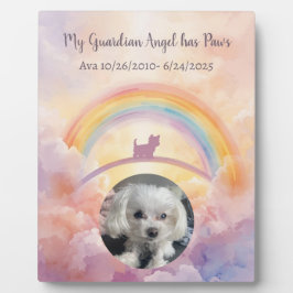 Waterverf Rainbow Bridge Pet Memorial Kleine hond Fotoplaat