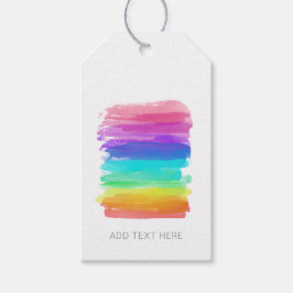 Waterverf Rainbow Brushstrokes Artist Tekst toevoe Cadeaulabel