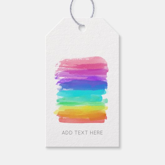 Waterverf Rainbow Brushstrokes Artist Tekst toevoe Cadeaulabel (Voorkant)