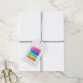 Waterverf Rainbow Brushstrokes Artist Tekst toevoe Cadeaulabel (Met Touw)