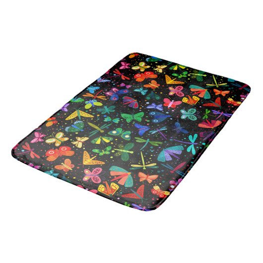 Waterverf Rainbow Butterflies Kinder Pattern Badmat (Gekanteld)