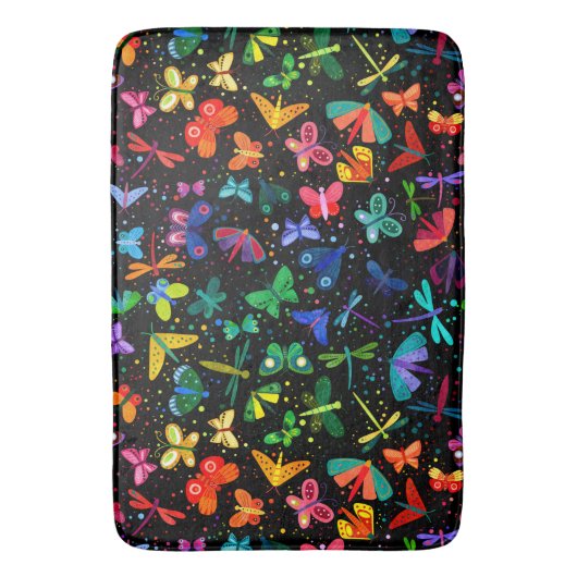 Waterverf Rainbow Butterflies Kinder Pattern Badmat (Voorkant Verticaal)