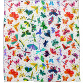 Waterverf Rainbow Butterflies Kinder Pattern Douchegordijn (Voorkant)