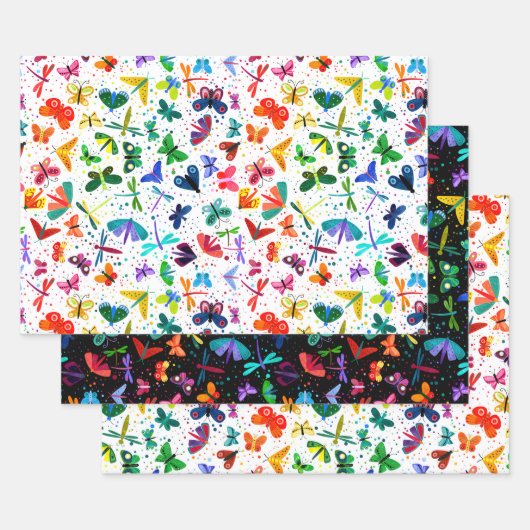 Waterverf Rainbow Butterflies Kinder Pattern Inpakpapier Vel (Set)