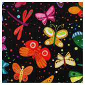 Waterverf Rainbow Butterflies Kinder Pattern Stof (Close Up)