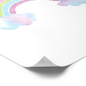 Waterverf Rainbow Cloud Baby Nursery Poster (Hoek)