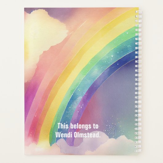 Waterverf Rainbow Clouds Planner (Achterkant)