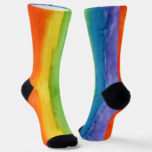 Waterverf Rainbow Colorful Cute Sokken (Gebogen)