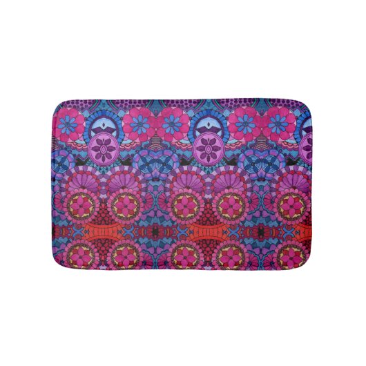 Waterverf Rainbow Colors Mandala Badmat (Voorkant)
