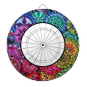 Waterverf Rainbow Colors Mandala Dartbord (Voorkant)
