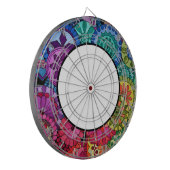 Waterverf Rainbow Colors Mandala Dartbord (Voorkant Links)