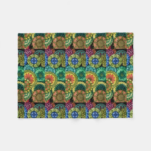 Waterverf Rainbow Colors Mandala Fleece Deken (Voorkant (Horizontaal))