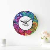 Waterverf Rainbow Colors Mandala Grote Klok (Huis)