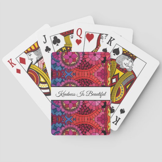 Waterverf Rainbow Colors Mandala Pokerkaarten (Achterkant)