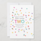 Waterverf Rainbow Confetti Birthday TWO Art Party Kaart (Voorkant)