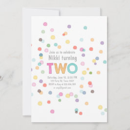 Waterverf Rainbow Confetti Birthday TWO Art Party Kaart