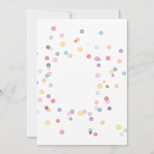 Waterverf Rainbow Confetti Birthday TWO Art Party Kaart (Achterkant)
