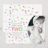 Waterverf Rainbow Confetti Verjaardag TWEE Kunstfe Kaart (Voorkant / Achterkant)