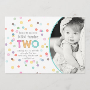 Waterverf Rainbow Confetti Verjaardag TWEE Kunstfe Kaart