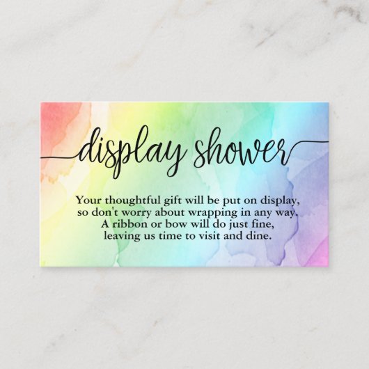 Waterverf Rainbow Display Douche Inzetstuk Kaart Visitekaartje (Voorkant)