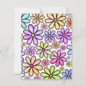 Waterverf Rainbow Doodle Daisy Flower Pattern Notitiekaartje (Voorkant)