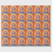 Waterverf Rainbow Dragon Baby shower Cadeaupapier (Vlak)