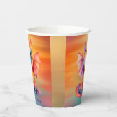 Waterverf Rainbow Dragon Baby shower Papieren Bekers (Links)