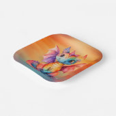 Waterverf Rainbow Dragon Baby shower Papieren Bordje (Gebogen)