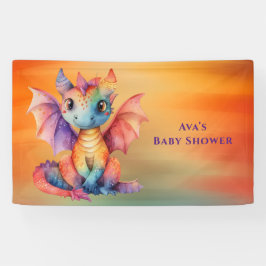 Waterverf Rainbow Dragon Baby shower Spandoek