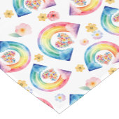 Waterverf Rainbow Floral Party Tafelloper (Hoek)