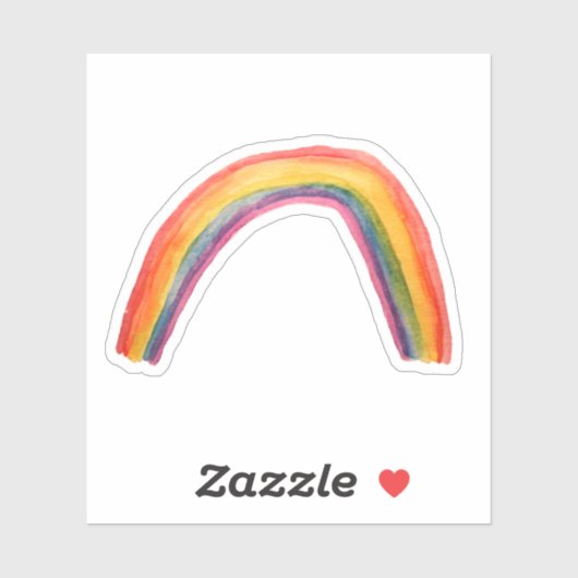 Waterverf Rainbow Fun Colorful Whimsical Sticker (Vel)