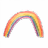 Waterverf Rainbow Fun Colorful Whimsical Sticker (Voorkant)