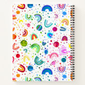 Waterverf Rainbow Galaxy Personalized Girls Notitieboek (Achterkant)