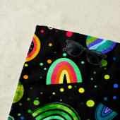 Waterverf Rainbow Galaxy Personalized Girls Strandlaken (In situ)