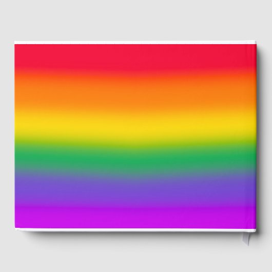 Waterverf Rainbow Gay Pride bruiloft gastenboek (Achterkant)