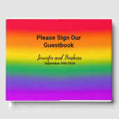 Waterverf Rainbow Gay Pride bruiloft gastenboek (Voorkant)