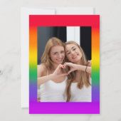 Waterverf Rainbow Gay Pride huwelijksuitnodiging Kaart (Achterkant)