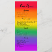 Waterverf Rainbow Gay Pride Menu (Voorkant)