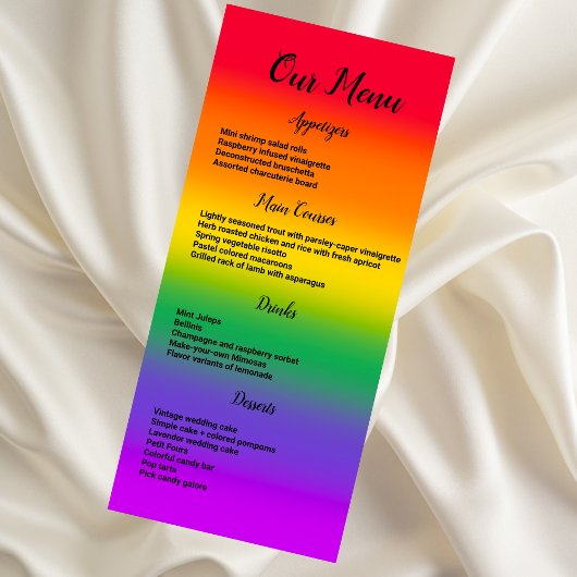 Waterverf Rainbow Gay Pride Menu