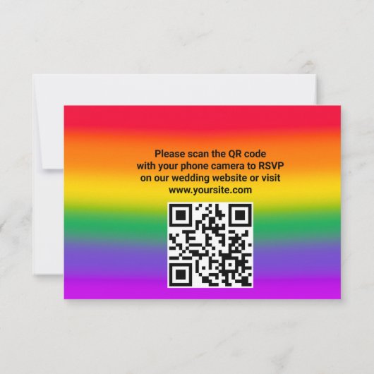 Waterverf Rainbow Gay Pride QR Code RSVP Card Kaart (Achterkant)