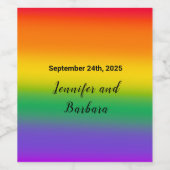 Waterverf Rainbow Gay Pride Wijnlabels Wijn Etiket (Enkel label)