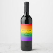 Waterverf Rainbow Gay Pride Wijnlabels Wijn Etiket (Voorkant)