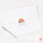 Waterverf Rainbow Gepersonaliseerde Bladplaat Vierkante Sticker (Envelop)